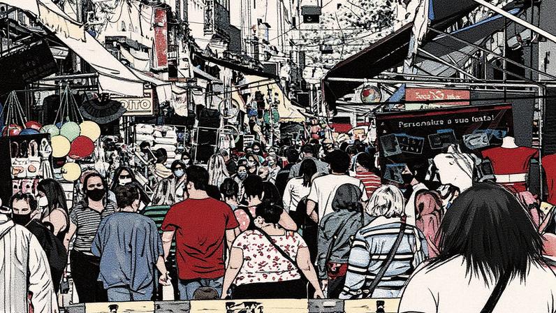 Pedestres caminham pela região do Saara, no Centro do Rio de Janeiro (Foto: Reprodução)