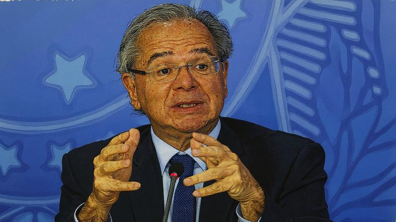 Ex-ministro Paulo Guedes durante entrevista (Foto: Reprodução)