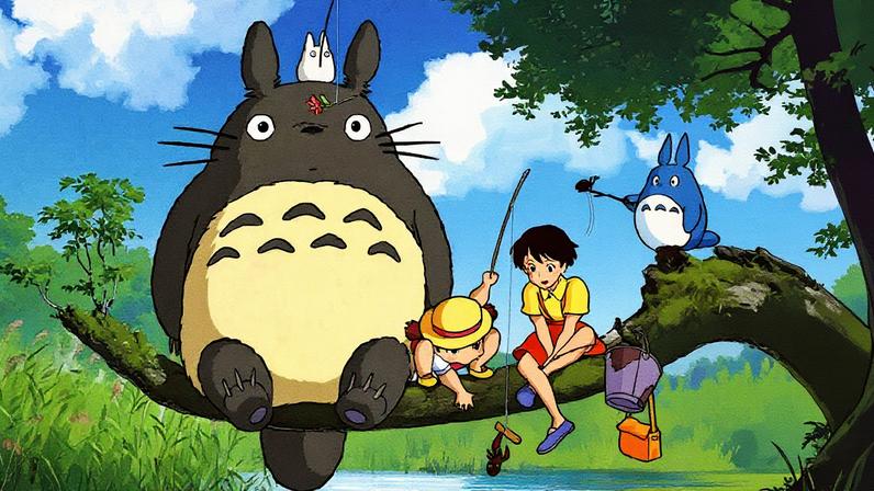 Cena do filme 'Meu Amigo Totoro', com personagens em um ambiente natural (Foto: Reprodução)