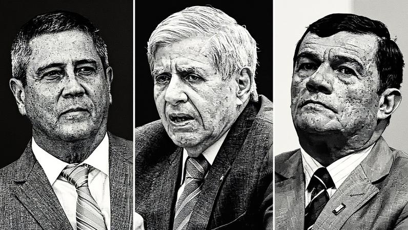 Braga Netto, Augusto Heleno e Paulo Sérgio Nogueira são julgados por tentativa de golpe (Foto: Reprodução)