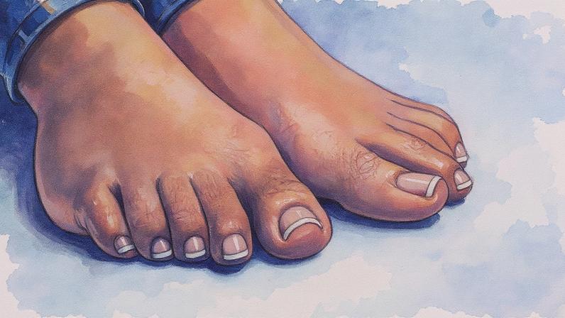 Dedos dos pés em uma superfície (Foto: Reprodução)