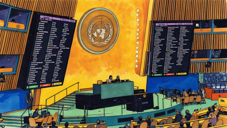 Países votam na Assembleia-Geral da ONU na sede das Nações Unidas, em Nova York (Foto: Reprodução)