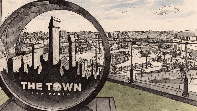 Logomarca do The Town com o Autódromo de Interlagos ao fundo (Foto: Reprodução)