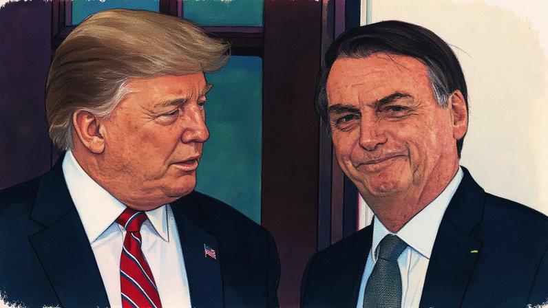 Donald Trump e Jair Bolsonaro se encontram na Casa Branca em 2019 (Foto: Reprodução)