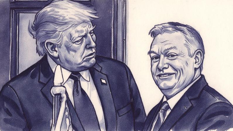 Presidente dos Estados Unidos, Donald Trump, recebe o primeiro-ministro da Hungria, Viktor Orbán, na Casa Branca (Foto: Reprodução)