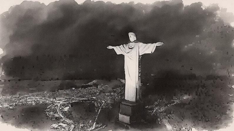 Cristo Redentor com a imagem de Justin Bieber (Foto: Reprodução)