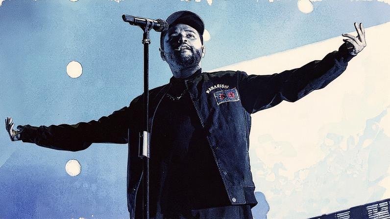 Cantor The Weeknd em evento (Foto: Reprodução)