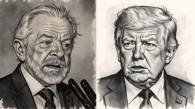 Presidente Luiz Inácio Lula da Silva e o presidente dos Estados Unidos, Donald Trump, posam para foto (Foto: Reprodução)