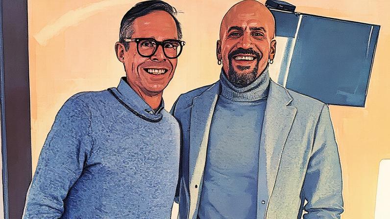 Foster Gillet e Sebastián Verón, presidente do Estudiantes, posam juntos no Estádio do Maracanã, no Rio de Janeiro (Foto: Reprodução)