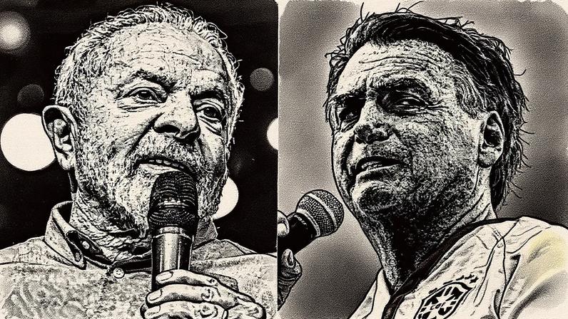 Presidente Lula e ex-presidente Jair Bolsonaro em imagem que representa a polarização nacional (Foto: Reprodução)