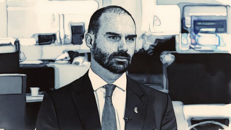 Deputado Eduardo Bolsonaro discute possibilidade de assumir a liderança da Minoria na Câmara (Foto: Reprodução)