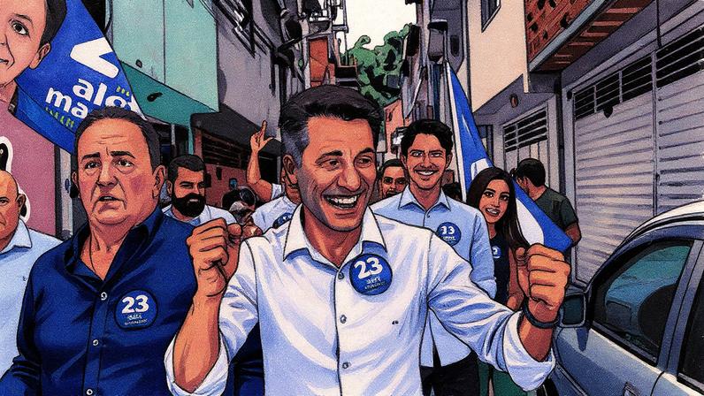 Alex Manente em campanha durante a eleição municipal em São Bernardo do Campo (Foto: Reprodução)