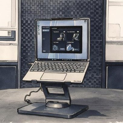 Suporte ajustável eleva e inclina seu laptop automaticamente para melhor visualização