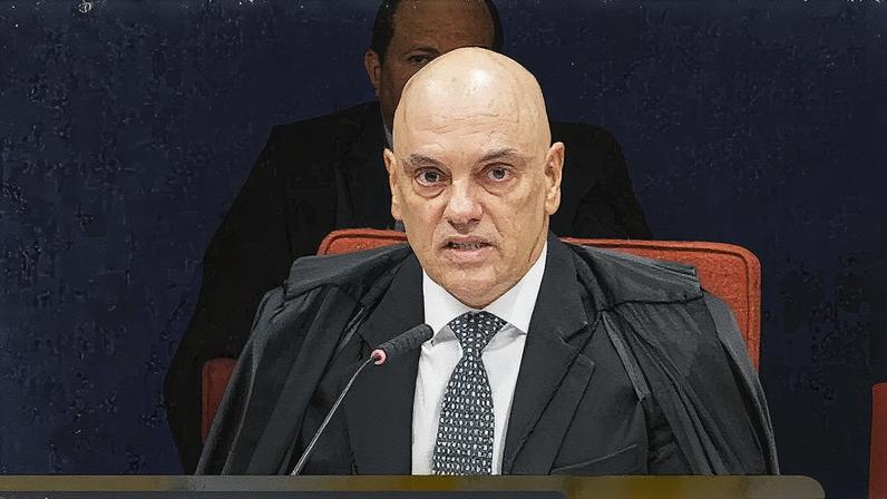 Ministro Alexandre Moraes durante julgamento de Bolsonaro e outros réus no STF (Foto: Reprodução)