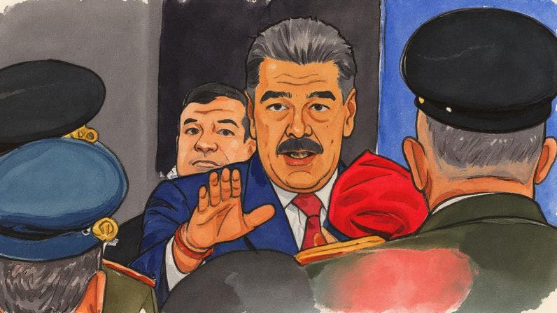 Presidente da Venezuela, Nicolás Maduro, antes de entrevista coletiva em Caracas (Foto: Reprodução)