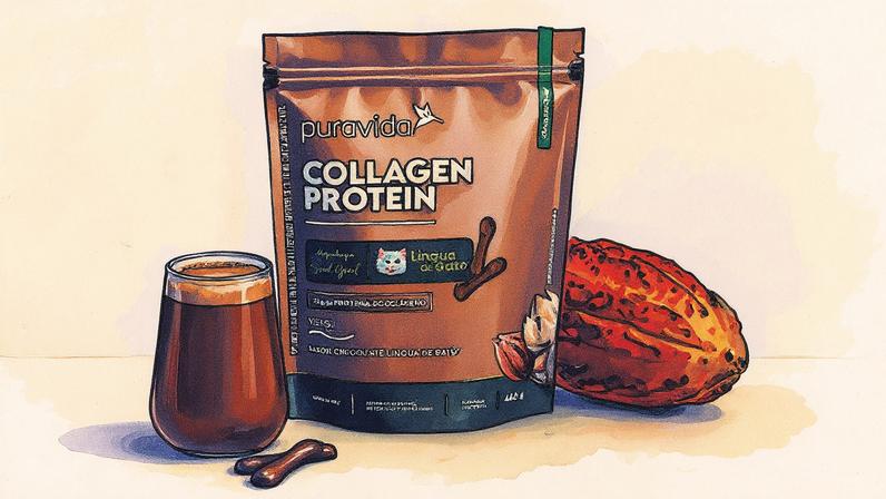 Novo Colágeno Protein Língua de Gato Soul Good com 23 g de proteína e 2,5 g de colágeno bioativo, em parceria com a Puravida (Foto: Reprodução)