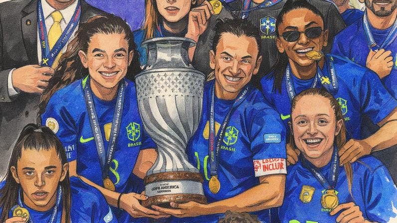 Brasil campeão da Copa América feminina — Foto: AFP