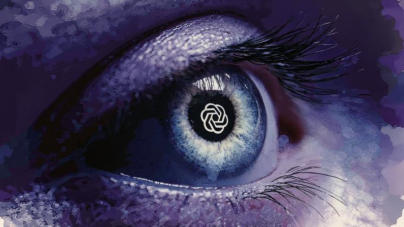 Logotipo do ChatGPT exibido na retina (Foto: Reprodução)