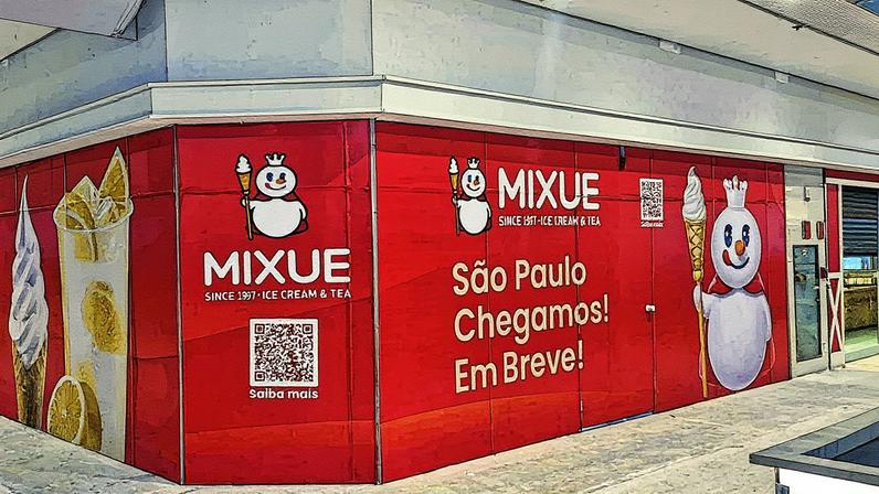 Loja da Mixue em construção no shopping Cidade São Paulo (Foto: Reprodução)