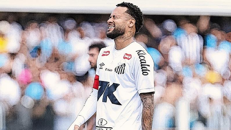 Neymar em ação durante partida entre Santos e Fluminense (Foto: Reprodução)