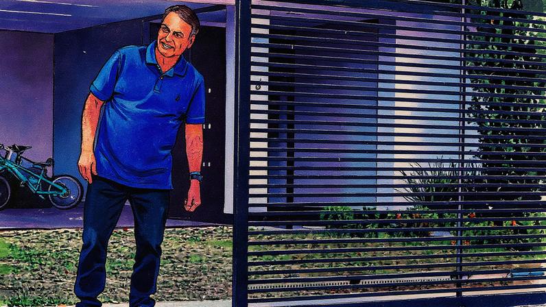 Presidente Jair Bolsonaro em sua residência durante prisão domiciliar em Brasília (Foto: Reprodução)