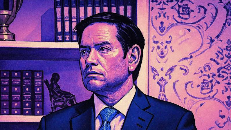 Secretário de Estado Marco Rubio durante a cerimônia de posse no Salão Oval, na Casa Branca, em Washington (Foto: Reprodução)