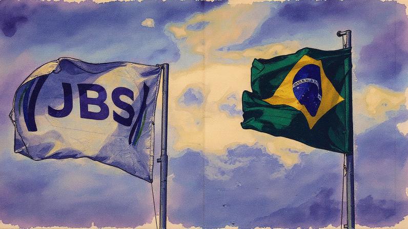 Logo da JBS em unidade da empresa em Santa Maria das Barreiras (PA) (Foto: Reprodução)
