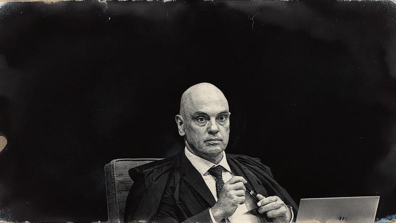 Ministro Alexandre de Moraes em sessão da Primeira Turma do STF (Foto: Reprodução)