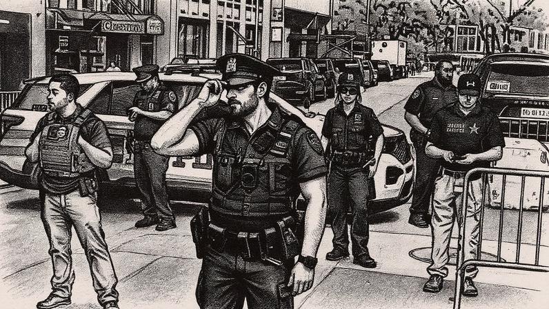 Retenção policial em Nova York, em 21 de setembro (Foto: Reprodução)