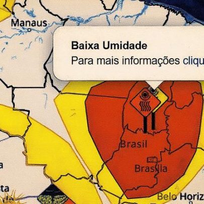 Inmet alerta para risco de baixa umidade em diversas regiões do Brasil