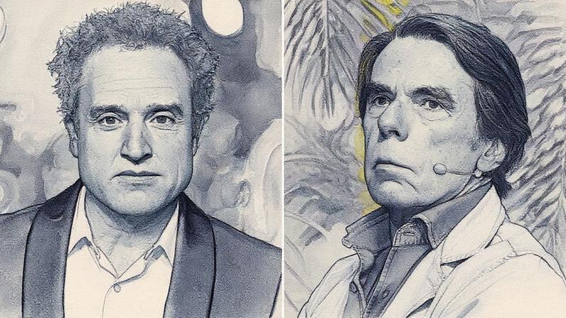 Fotomontagem de Daniel Guzmán e José María Aznar (Foto: Reprodução)