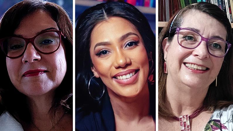 Jacqueline Dolghie, Cris Corrêa e Lidice Meyer debatem sobre o feminismo e a igreja evangélica na sociedade atual (Foto: Reprodução)