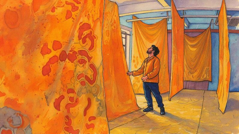 Produção durante a residência artística na FAAP, em um prédio histórico do centro da cidade (Foto: Reprodução)