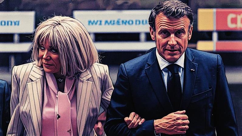 Presidente da França, Emmanuel Macron, e sua esposa Brigitte, durante viagem de Estado a Vietnam em maio (Foto: Reprodução)