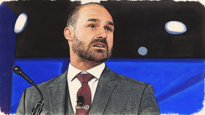 Eduardo Bolsonaro discursa na CPAC nos EUA (Foto: Reprodução)