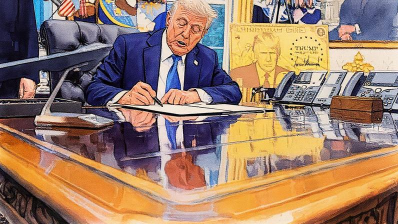 Presidente dos EUA, Donald Trump, assina uma ordem executiva no Salão Oval da Casa Branca em Washington, DC, em 19 de setembro de 2025 (Foto: Reprodução)