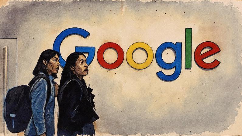Logotipo do Google exposto em uma feira na Alemanha (Foto: Reprodução)