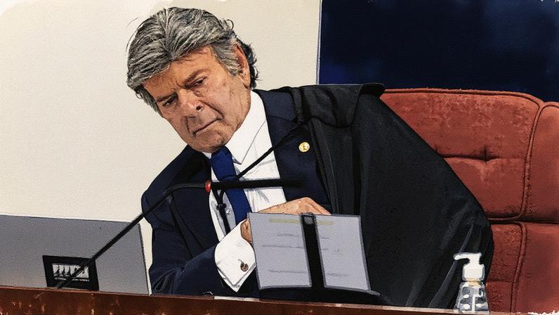 Ministro Luiz Fux durante julgamento no STF (Foto: Reprodução)