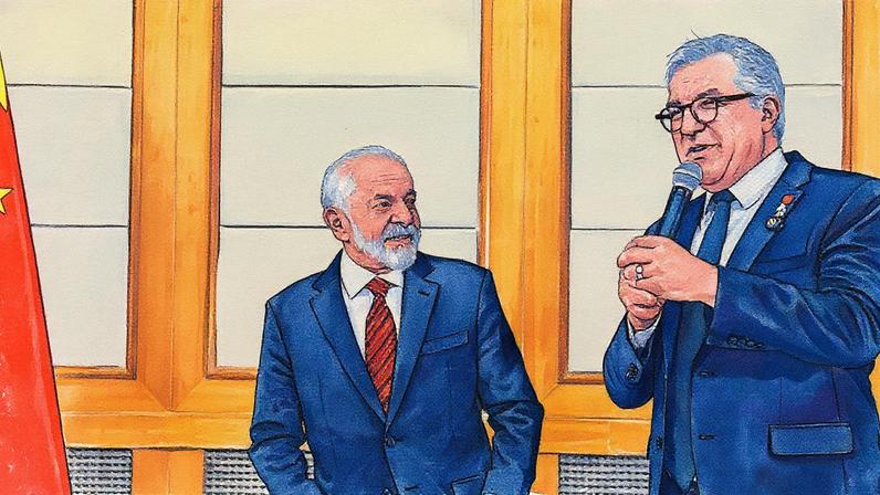 Lula e o ministro da Saúde Alexandre Padilha durante visita à China (Foto: Reprodução)