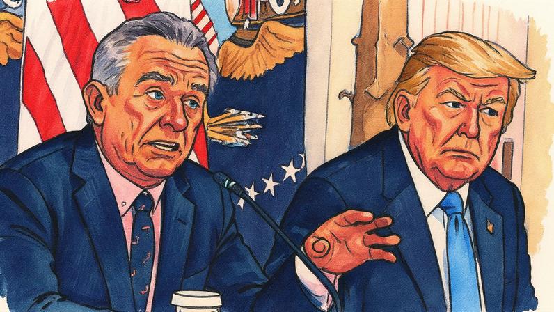 Presidente dos EUA, Donald Trump, e secretário de Saúde e Serviços Humanos, Robert F. Kennedy Jr., em evento (Foto: Reprodução)