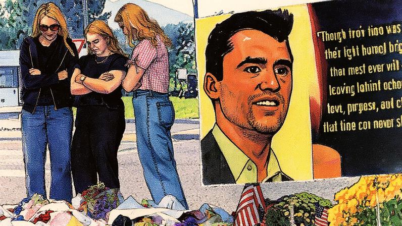 Mulheres rezam em um memorial fora da Utah Valley University após a morte de Charlie Kirk, CEO e co-fundador da Turning Point USA, em Orem, Utah (Foto: Reprodução)