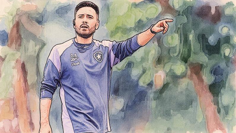 Técnico Davide Ancelotti durante treino do Botafogo (Foto: Reprodução)