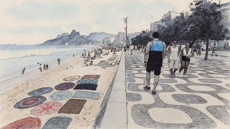 Praia de Ipanema, no Rio de Janeiro, com pessoas na areia e ao fundo o mar (Foto: Reprodução)