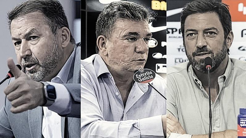 Ex-presidentes do Corinthians, Augusto Melo (esq.), Andrés Sanchez (centro) e Duilio Monteiro (dir.) (Foto: Reprodução)