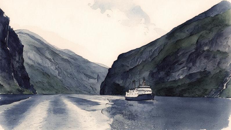 Cruzeiro pelo fiorde de Geiranger, na Noruega, com visitantes aproveitando a paisagem (Foto: Reprodução)