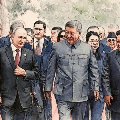 China exibe força militar em desfile com Putin e Kim ao lado de Xi Jinping
