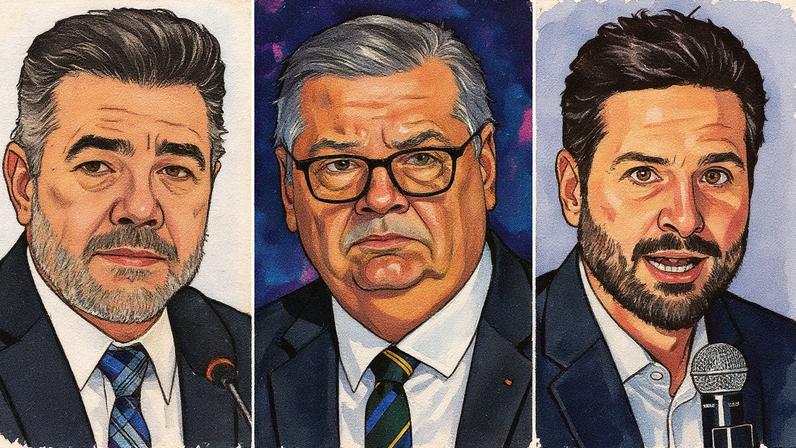 Marcos Feliciano, Flávio Dino e Marcelo Calero em uma montagem de fotos (Foto: Reprodução)