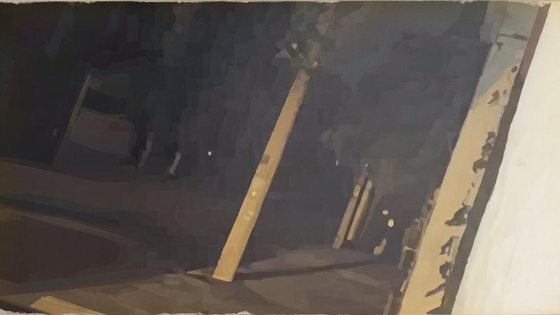 Rua na Tijuca iluminada apenas pela luz da lua, com árvores e edifícios ao fundo (Foto: Reprodução)