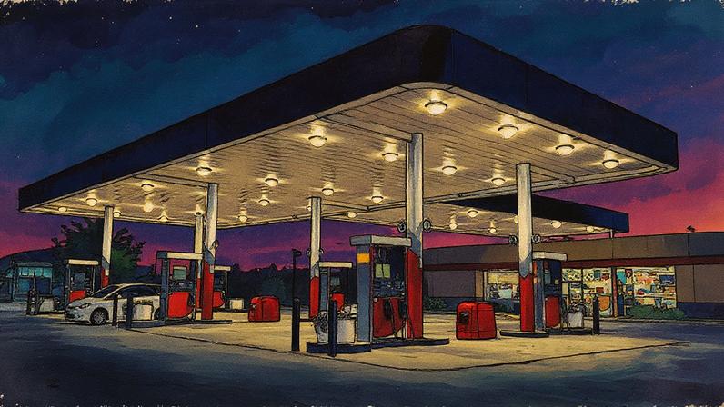 Posto de gasolina com a indicação "ONSC" visível (Foto: Reprodução)