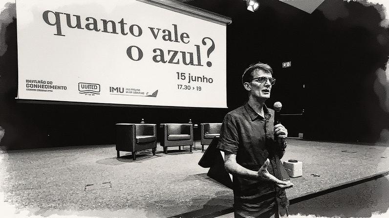 Ricardo Gomes, presidente do Instituto Mar Urbano, apresenta uma exibição no Centro Ciência Viva, em Lisboa (Foto: Reprodução)